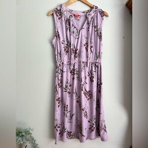 Joe Fresh Purple Floral Sleeveless V-Neck Sundress Large Women's